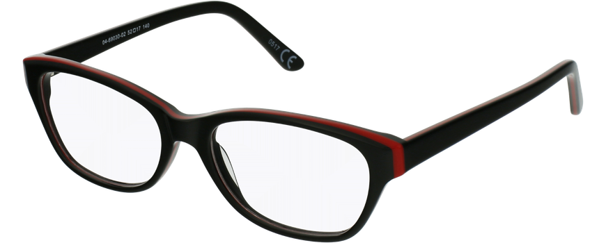 meineBrille 04-69030-02, Schwarz/Rot