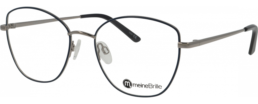 meineBrille 04-40110-03, Dunkelblau/Silber glänzend